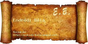 Endrédi Béla névjegykártya