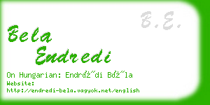 bela endredi business card